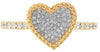 ESTATE .32CT DIAMOND 14K YELLOW GOLD 3D CLASSIC ROUND PAVE HEART SHAPE LOVE RING