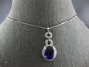 LARGE 3.1CT DIAMOND & AAA AMETHYST 14KT WHITE GOLD OVAL & ROUND FLOATING PENDANT
