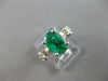ESTATE 1.76CT DIAMOND & AAA EMERALD 14KT WHITE GOLD OVAL ENGAGEMENT RING #27630