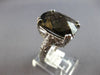 EXTRA LARGE 9.57CT DIAMOND & AAA SMOKY TOPAZ 14K WHITE GOLD CUSHION & ROUND RING
