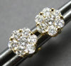 ESTATE .50CT DIAMOND 14KT YELLOW GOLD 3D CLASSIC CLUSTER FLOWER STUD EARRINGS