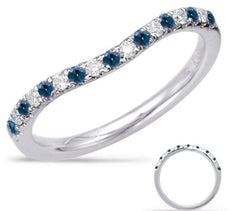 .28CT DIAMOND & AAA SAPPHIRE 14KT WHITE GOLD 3D CLASSIC V SHAPE ANNIVERSARY RING