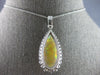 LARGE 8.51CT DIAMOND & AAA AUSTRALIAN OPAL 14KT WHITE GOLD HALO PENDANT #27692