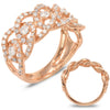 WIDE 1.11CT DIAMOND 14KT ROSE GOLD CLASSIC OVAL LINK LOVE KNOT ANNIVERSARY RING