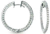 1.41CT DIAMOND 14KT WHITE GOLD 3D CLASSIC INSIDE OUT PRONG HOOP HANGING EARRINGS