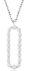 ESTATE .48CT DIAMOND 14KT WHITE GOLD CLASSIC SHARED PRONG LOVE FLOATING PENDANT