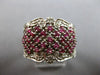 LARGE 1.18CT DIAMOND & AAA PINK RUBY 14K WHITE GOLD MULTI ROW ANNIVERSARY RING