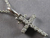 ESTATE SMALL .15CT DIAMOND 14KT WHITE GOLD 3D CLASSIC CROSS FLOATING PENDANT