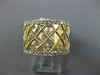 WIDE .80CT DIAMOND 14KT 2 TONE GOLD 3D SQUARE CRISS CROSS ETERNITY LOVE RING