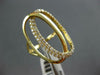 ESTATE LARGE .35CT DIAMOND 14KT YELLOW GOLD 3D OVAL LOVE KNOT FUN RING