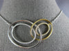 LARGE .34CT DIAMOND 18KT 2 TONE GOLD MULTI OVAL LOVE KNOT INTERTWINING NECKLACE