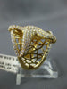 ESTATE LARGE 1.47CT DIAMOND 14KT YELLOW GOLD LUCKY STARFISH FUN RING