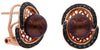 .62CT BLACK DIAMOND & AAA BROWN SOUTH SEA PEARL 14KT ROSE GOLD OVAL FUN EARRINGS
