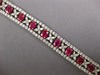 ESTATE LARGE & LONG 24.30CT DIAMOND & AAA RUBY PLATINUM OVAL XO TENNIS BRACELET