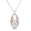 ESTATE .16CT DIAMOND 18KT WHITE GOLD 3D CLASSIC TRIPLE OVAL FUN FLOATING PENDANT