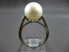 ESTATE LARGE .16CT DIAMOND & AAA SOUTH SEA PEARL PLATINUM ENGAGEMENT RING #27791