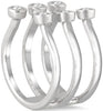 ESTATE WIDE .60CT DIAMOND 14KT WHITE GOLD ROUND CLASSIC 3 ROW TENSION FUN RING