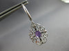 1.68CT DIAMOND & AAA AMETHYST 14K WHITE GOLD OVAL OPEN FILIGREE HANGING EARRINGS