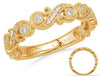 ESTATE .12CT DIAMOND 14KT YELLOW GOLD 3D ROUND OPEN FILIGREE MILGRAIN FUN RING