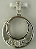 .50CT DIAMOND 14KT WHITE GOLD 3D ROUND CIRCLE OF LIFE 3 STONE FLOATING PENDANT