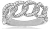 WIDE .33CT DIAMOND 14KT WHITE GOLD 3D CLASSIC MULTI LINK LOVE KNOT FUN RING