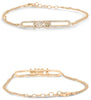 ESTATE .29CT DIAMOND 14KT ROSE GOLD 3D I LOVE YOU FLOATABLE LOVE BRACELET