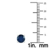 ESTATE .90CT AAA SAPPHIRE 14KT WHITE GOLD 3D CLASSIC ROUND 4 PRONG STUD EARRINGS