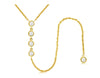 .26CT DIAMOND 14KT YELLOW GOLD 3D BEZEL 5 STONE BY THE YARD LARIAT LOVE NECKLACE