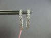 1.06CT DIAMOND 14K WHITE GOLD 3D CLASSIC INSIDE OUT OVAL HUGGIE HANGING EARRINGS