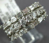 WIDE 1.52CT DIAMOND 18KT WHITE GOLD BAGUETTE 3 ROW SHARED PRONG ANNIVERSARY RING