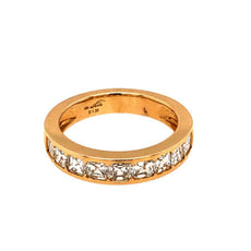 1.88CT DIAMOND 18KT YELLOW GOLD 3D EMERALD CUT CHANNEL WEDDING ANNIVERSARY RING