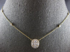 .67CT DIAMOND 14KT YELLOW GOLD CLUSTER INVISIBLE OVAL HALO BY THE YARD NECKLACE