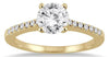 ESTATE 1.10CT DIAMOND 14KT YELLOW GOLD 3D ROUND SEMI ETERNITY ENGAGEMENT RING