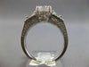 ESTATE 2.41CT DIAMOND 18KT WHITE GOLD ROUND & BAGUETTE FILIGREE ENGAGEMENT RING