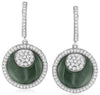 12.14CT DIAMOND & AAA GREEN AMETHYST 14KT WHITE GOLD 3D DOUBLE CIRCULAR EARRINGS