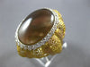 ANTIQUE EXTRA LARGE .90CT DIAMOND & AAA MOTHER OF PEARL 14KT YELLOW GOLD 3D RING