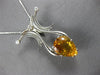 LARGE 5.36CT DIAMOND & AAA CITRINE 14KT WHITE GOLD 3D SLIDER FLOATING PENDANT