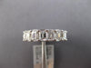 LARGE 6.07CT DIAMOND 18KT WHITE GOLD EMERALD CUT SHARED PRONG ANNIVERSARY RING