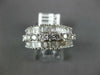 WIDE 1.66CT DIAMOND 18KT WHITE GOLD 3D ROUND & BAGUETTE 3 ROW ANNIVERSARY RING