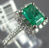 1.40CT DIAMOND & AAA EMERALD 14KT WHITE GOLD SQUARE & ROUND HALO ENGAGEMENT RING