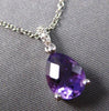 1.01CT DIAMOND & AAA AMETHYST 14K WHITE GOLD PEAR SHAPE & ROUND FLOATING PENDANT