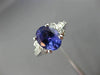 ESTATE 2.87CT DIAMOND & AAA TANZANITE 14KT WHITE GOLD OVAL ENGAGEMENT RING #2933