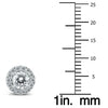 ESTATE 2.0CT DIAMOND 14KT WHITE GOLD 3D CLASSIC ROUND HALO FLOWER STUD EARRINGS