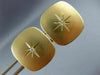 ESTATE LARGE .06CT DIAMOND 14KT YELLOW GOLD 3D STAR SNOW FLAKE SQUARE CUFF LINKS