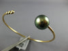 .1CT DIAMOND & AAA TAHITIAN PEARL 18K YELLOW GOLD 3 STONE ETOILE BANGLE BRACELET