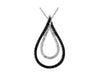 .44CT WHITE & BLACK DIAMOND 14K WHITE & BLACK GOLD DOUBLE OPEN TEAR DROP PENDANT