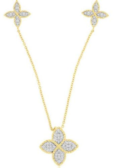 .33CT DIAMOND 14KT YELLOW GOLD FLOWER DOUBLE INFINITY BY THE YARD LOVE NECKLACE