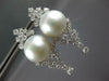 LARGE 2.56CT DIAMOND & AAA SOUTH SEA PEARL 18KT WHITE GOLD 3D HANGING EARRINGS