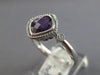 1.42CT DIAMOND & AAA AMETHYST 14KT WHITE GOLD CUSHION & ROUND FILIGREE FUN RING