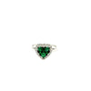 ESTATE .68CT DIAMOND & AAA EMERALD 18KT WHITE GOLD 3D HEART SHAPE HALO LOVE RING